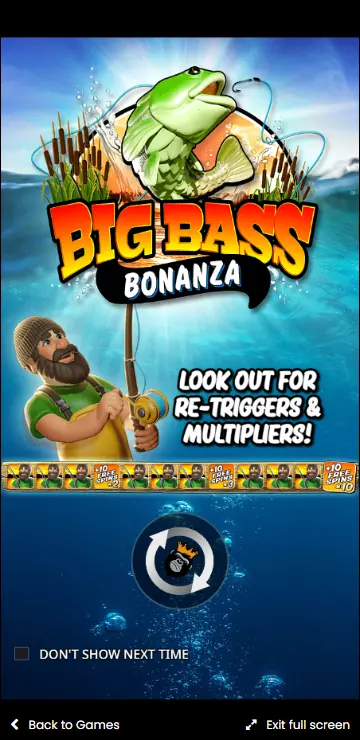 Big bass bonanza not on gamstop active gameplay with reels spinning